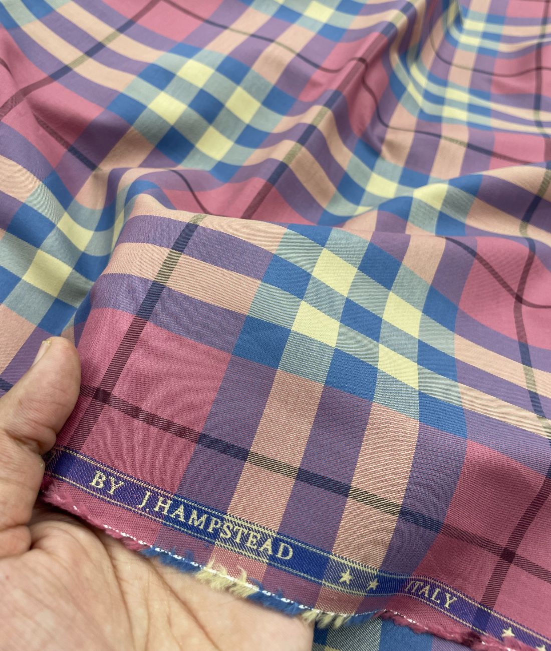 J.Hampstead Checks Luxe Edition Giza Cotton Fabric - Tepchi Men