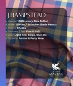 J.Hampstead Checks Luxe Edition Giza Cotton Fabric - Tepchi Men