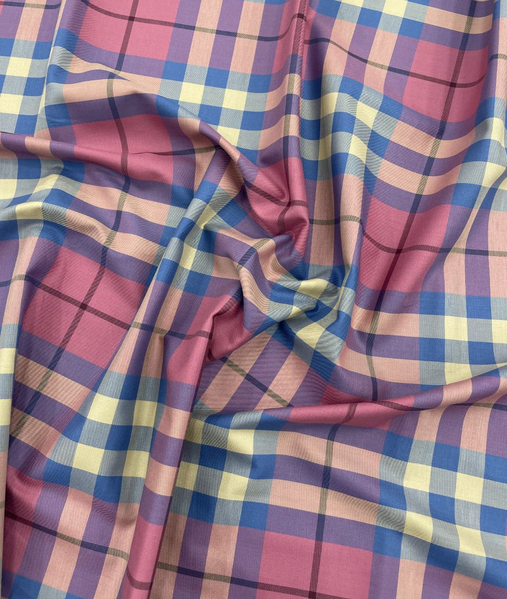 J.Hampstead Checks Luxe Edition Giza Cotton Fabric - Tepchi Men
