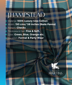 J.Hampstead Checks Luxe Edition Giza Cotton Fabric - Tepchi Men