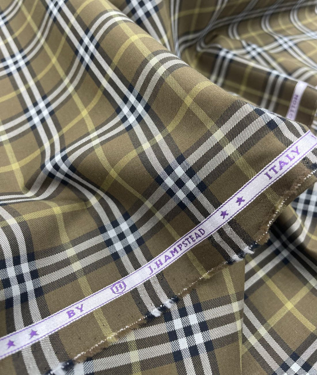 J.Hampstead Checks Luxury Giza Cotton Fabric for Mens's Shirt - Tepchi Men