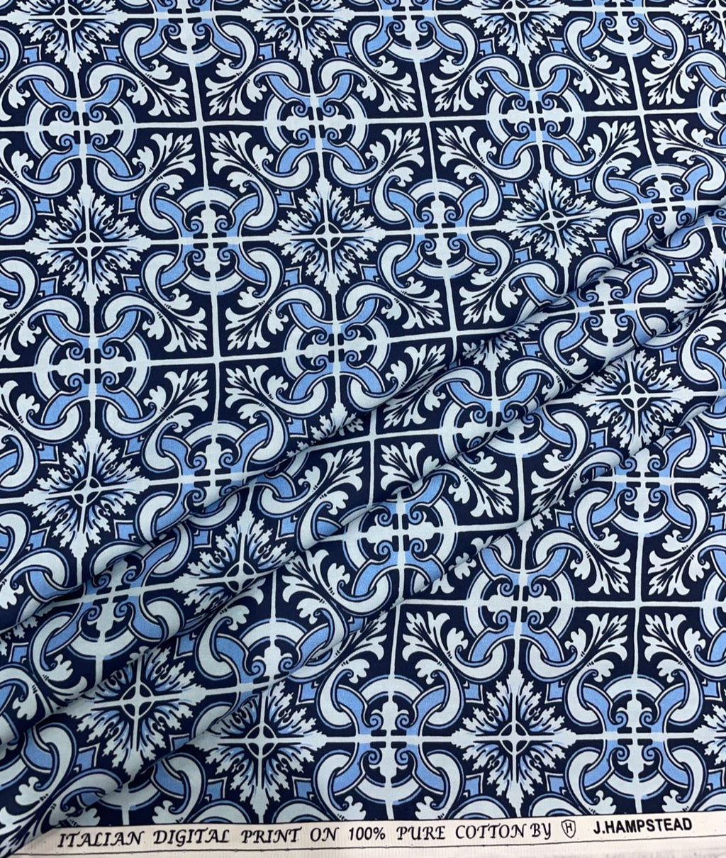 J.Hampstead Designer Printed Premiuim Giza Cotton Fabric for Men's Shirt - Tepchi Men