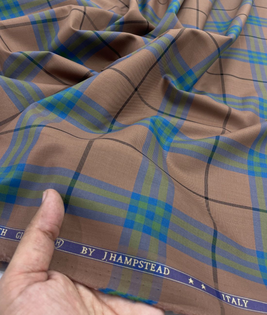J.Hampstead Luxury 2 Ply Burberry Checks Giza Cotton Fabric for Men's Shirt - Tepchi Men