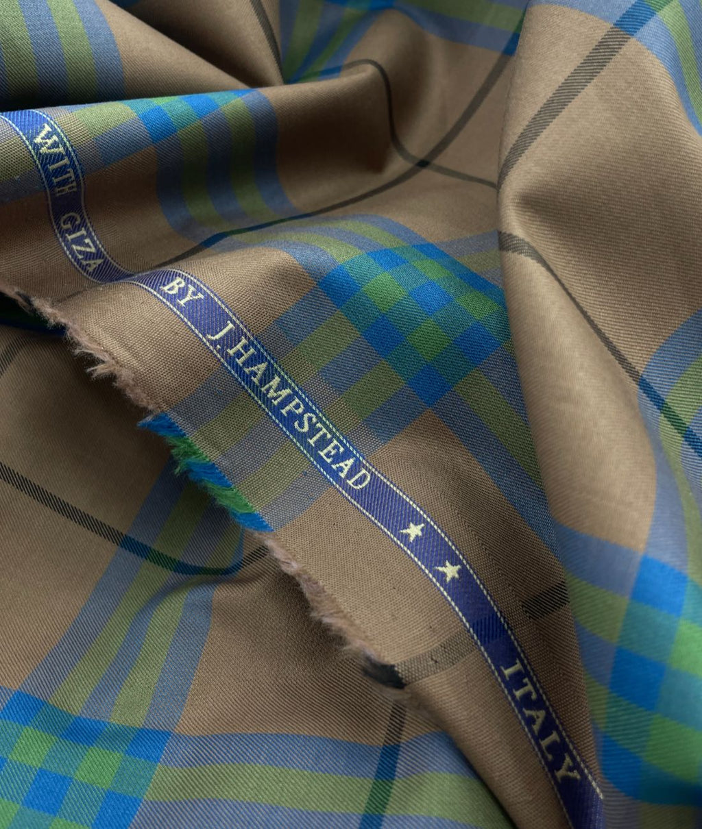 J.Hampstead Luxury 2 Ply Burberry Checks Giza Cotton Fabric for Men's Shirt - Tepchi Men