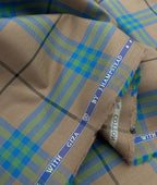 J.Hampstead Luxury 2 Ply Burberry Checks Giza Cotton Fabric for Men's Shirt - Tepchi Men