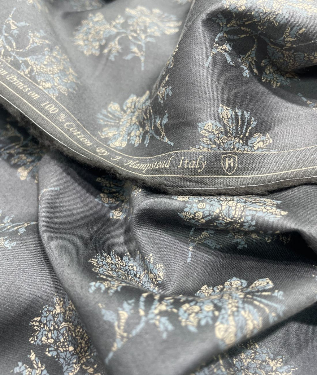 J.Hampstead Luxury 2 Ply Cotton Floral Printed Fabric for Men's Shirt - Tepchi Men