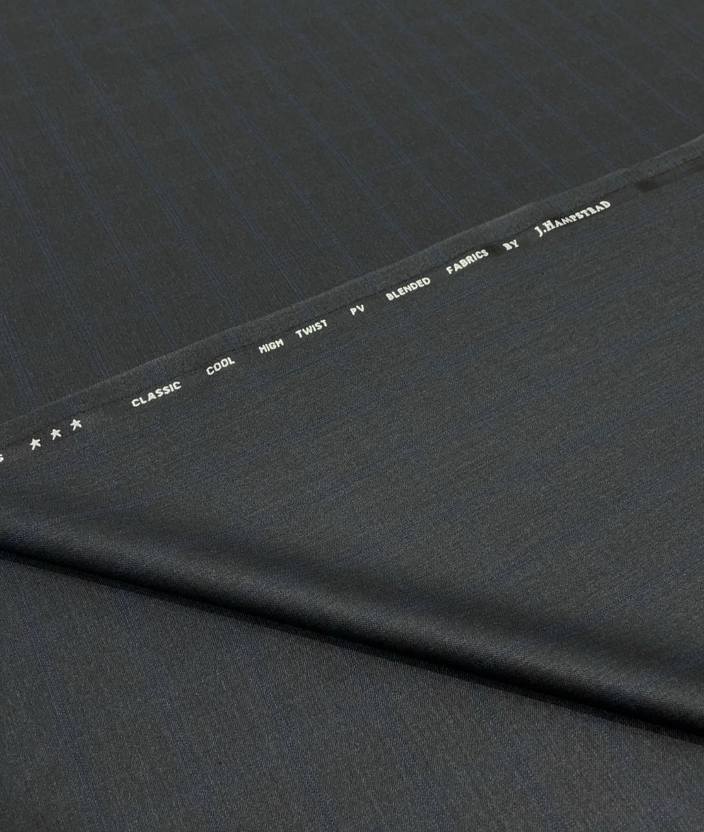 J.Hampstead Luxury Black with Self Pattern Suiting Fabric - Tepchi Men