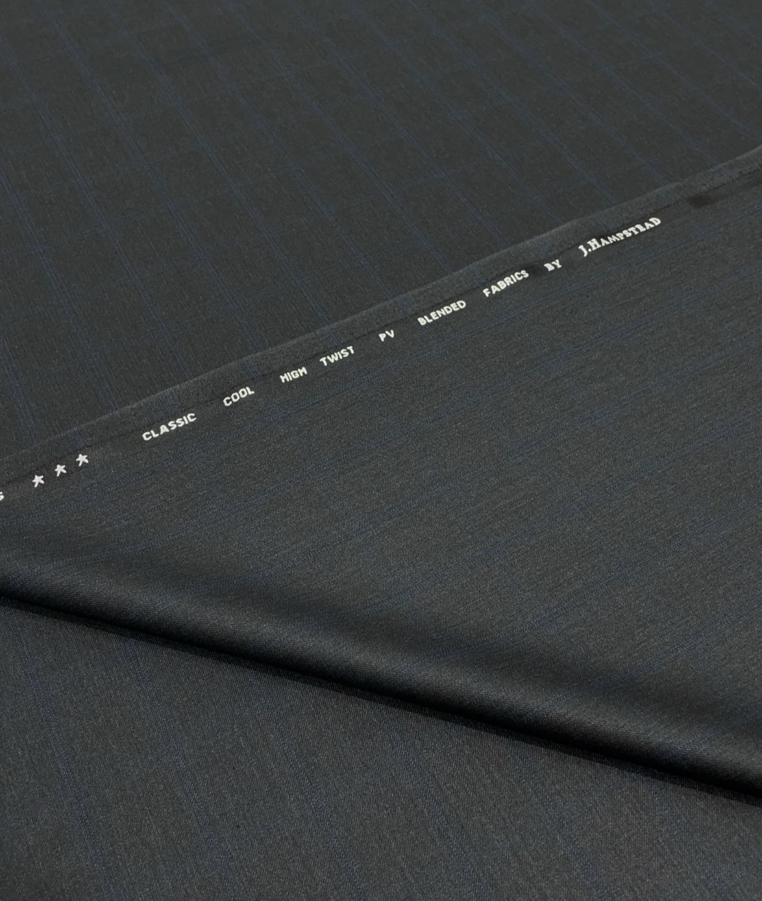 J.Hampstead Luxury Black with Self Pattern Suiting Fabric - Tepchi Men