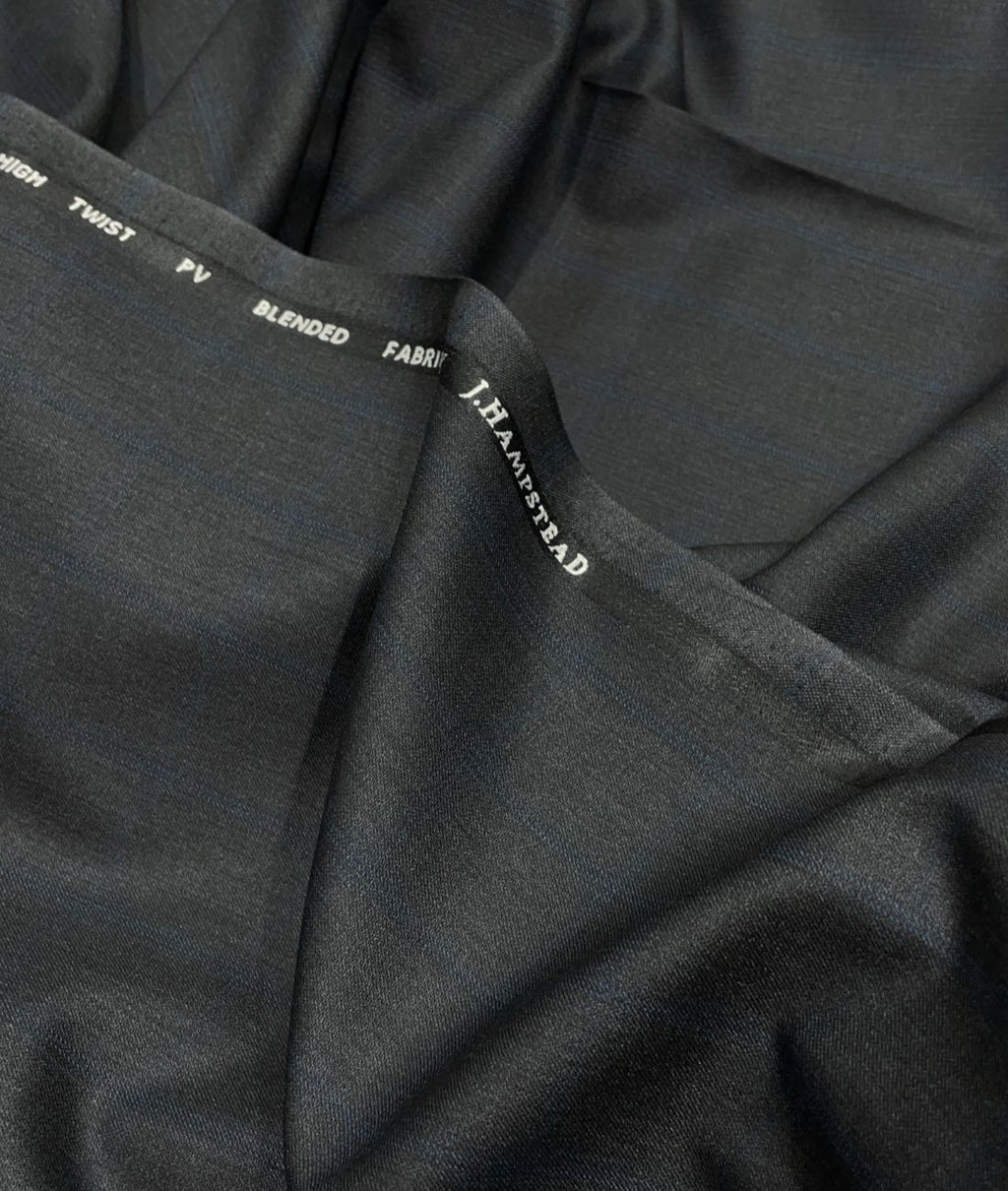 J.Hampstead Luxury Black with Self Pattern Suiting Fabric - Tepchi Men