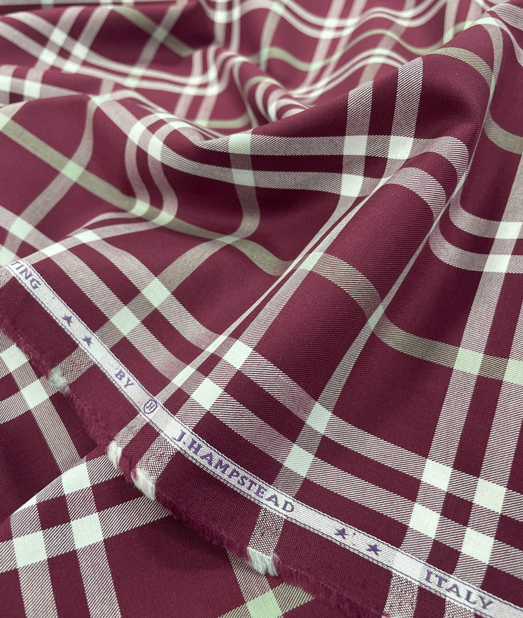 J.Hampstead Luxury Cotton Big Checks Men's Fabric - Tepchi Men