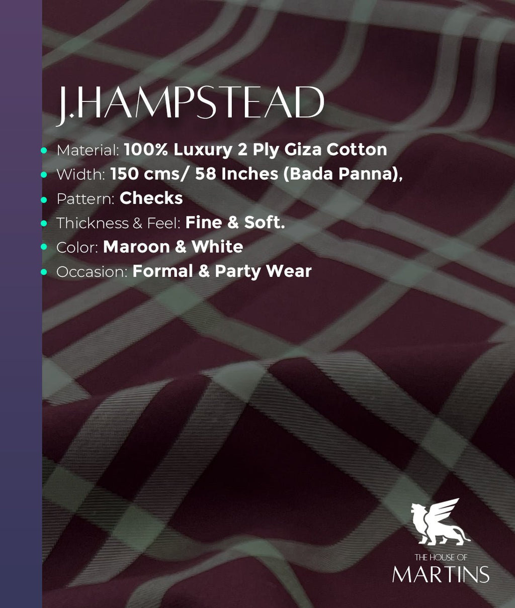 J.Hampstead Luxury Cotton Big Checks Men's Fabric - Tepchi Men