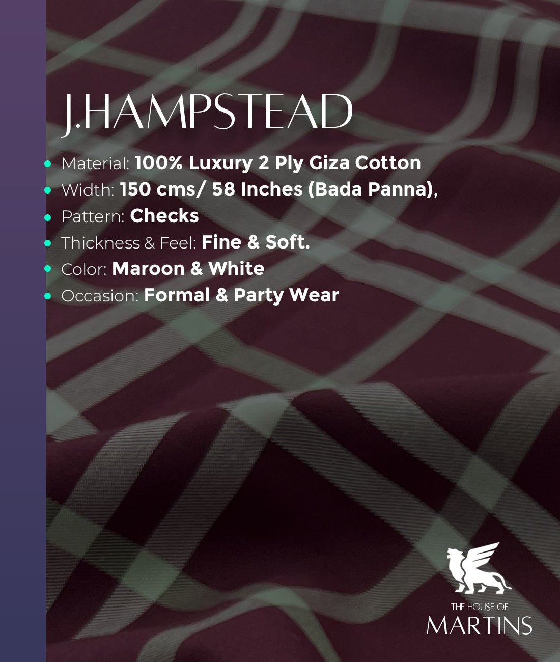 J.Hampstead Luxury Cotton Big Checks Men's Fabric - Tepchi Men