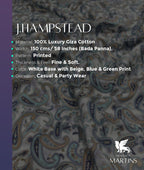 J.Hampstead Luxury Giza Cotton Paisley Printed Men's Unstitched Fabric - Tepchi Men