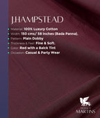 J.Hampstead Men's Plain Dobby Cotton Fabric Unstitched - Tepchi Men