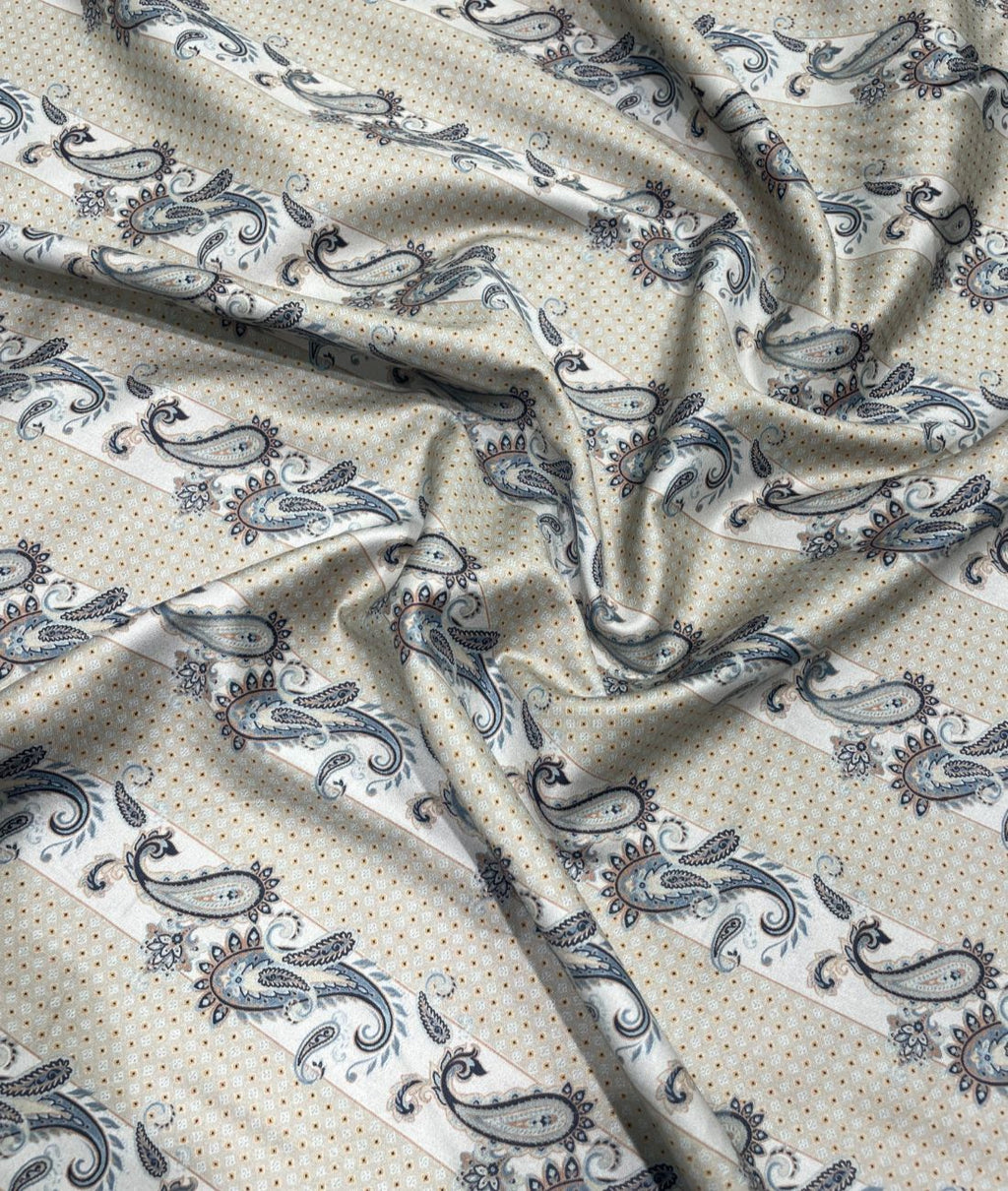 J.Hampstead Paisley Printed Luxury Giza Cotton Fabric for Shirts - Tepchi Men