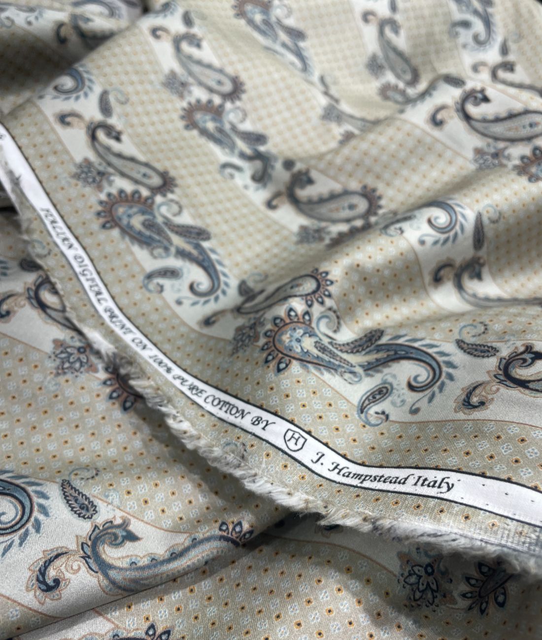 J.Hampstead Paisley Printed Luxury Giza Cotton Fabric for Shirts - Tepchi Men