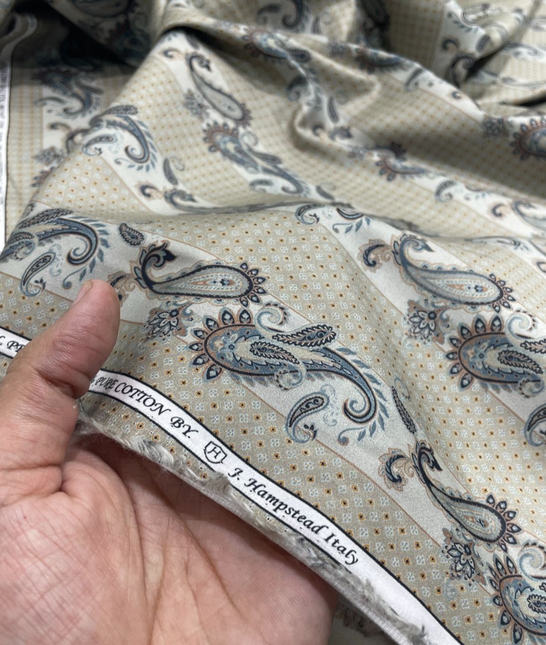 J.Hampstead Paisley Printed Luxury Giza Cotton Fabric for Shirts - Tepchi Men