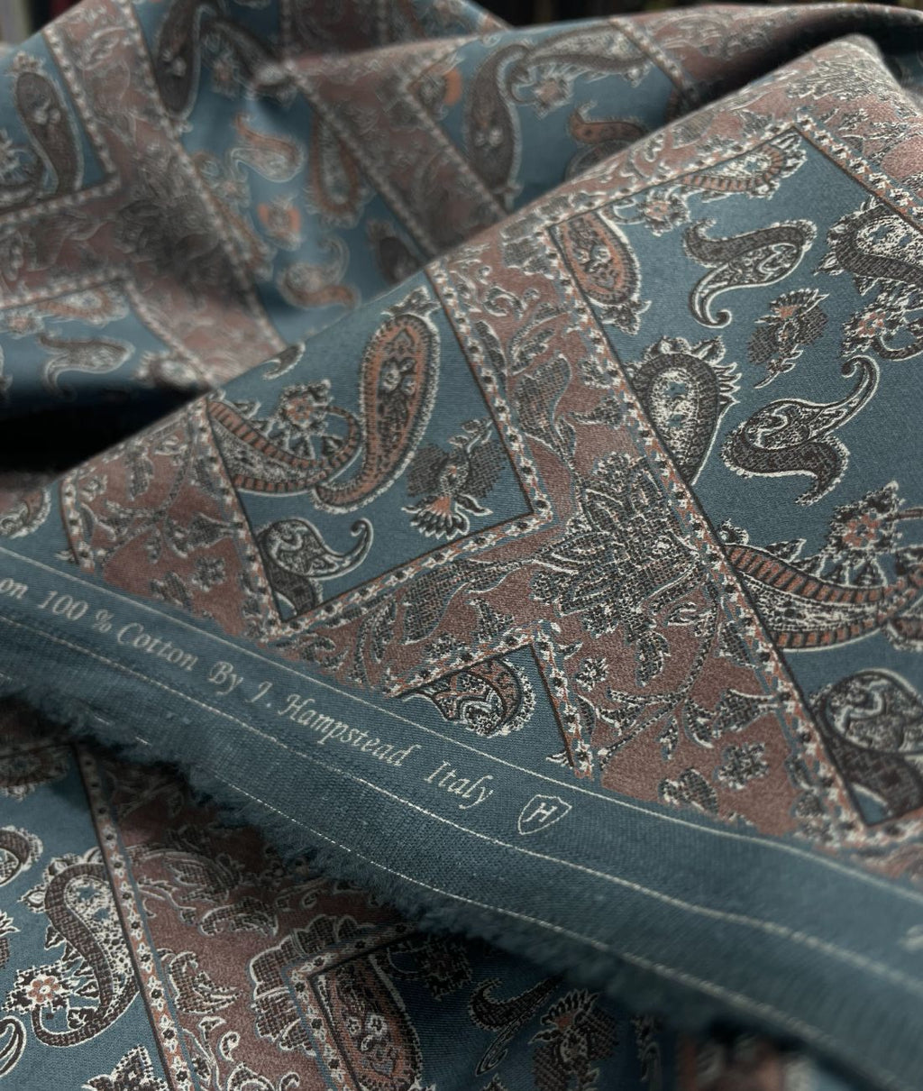 J.Hampstead Paisley Printed Luxury Giza Cotton Shirt Fabric - Tepchi Men