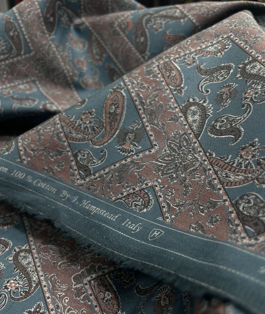 J.Hampstead Paisley Printed Luxury Giza Cotton Shirt Fabric - Tepchi Men