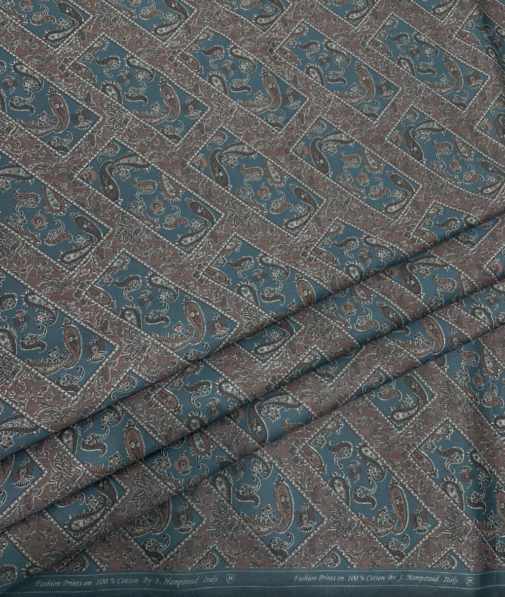 J.Hampstead Paisley Printed Luxury Giza Cotton Shirt Fabric - Tepchi Men