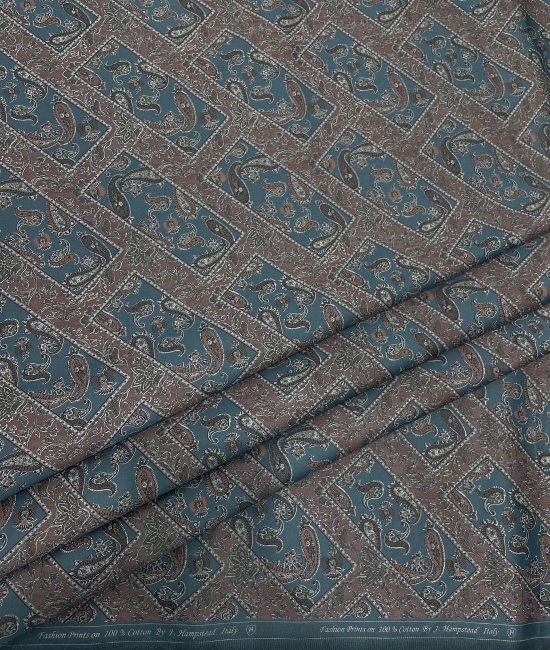 J.Hampstead Paisley Printed Luxury Giza Cotton Shirt Fabric - Tepchi Men