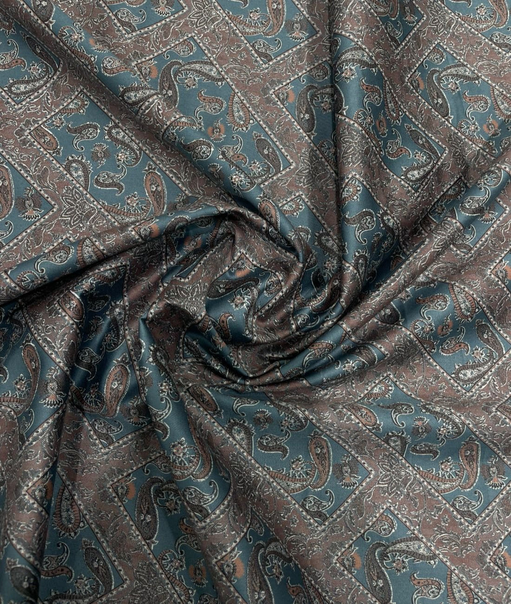 J.Hampstead Paisley Printed Luxury Giza Cotton Shirt Fabric - Tepchi Men