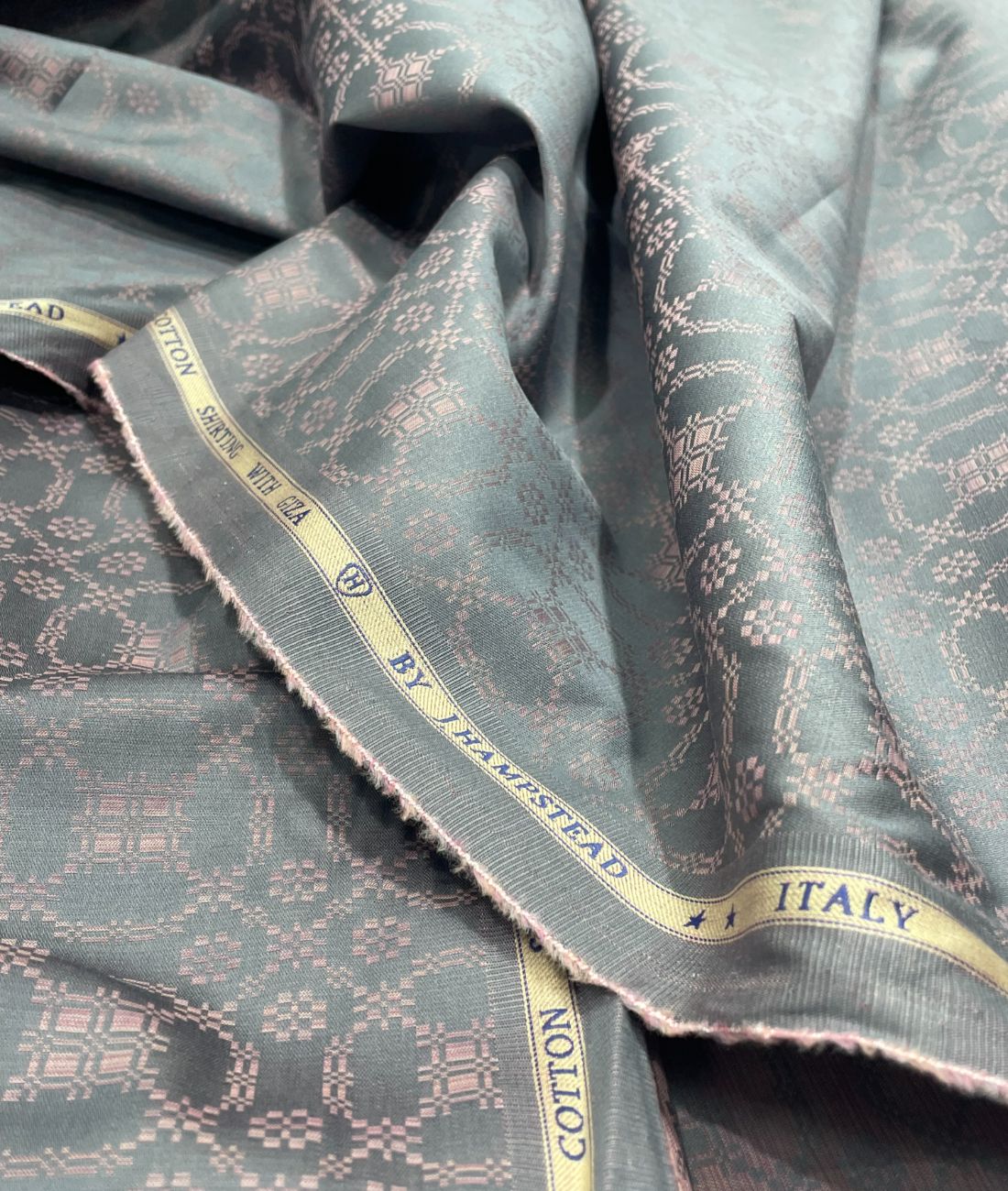 J.Hampstead Printed Jacquard Luxury Giza Cotton Fabric for Men's Shirt - Tepchi Men