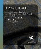 J.Hampstead Printed Luxury Giza Cotton 2 Ply Fabric for Shirt - Tepchi Men