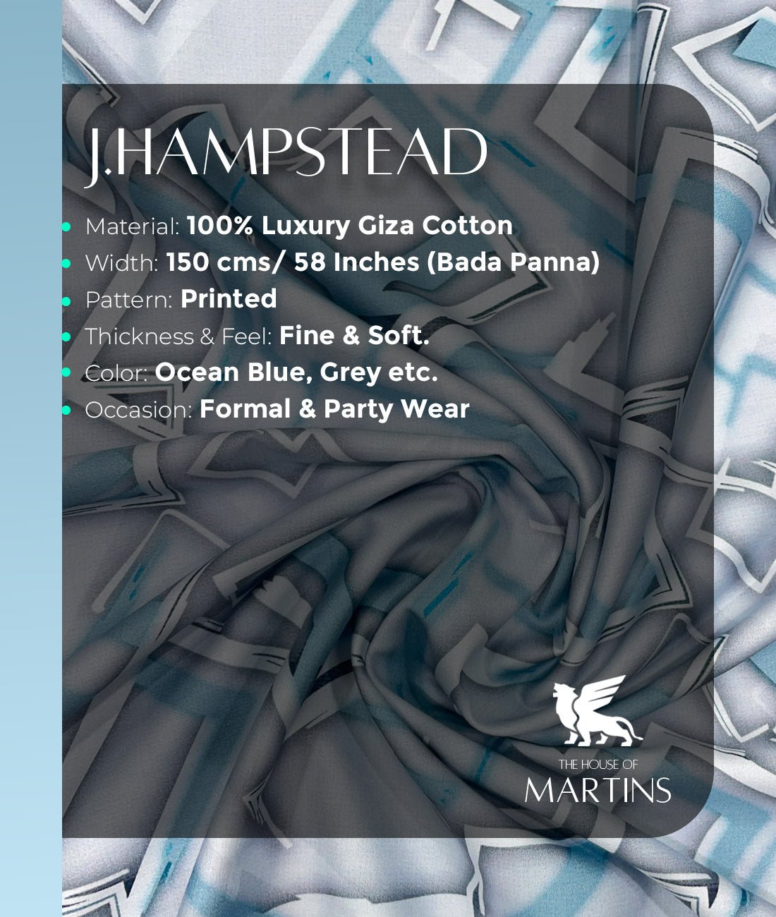 J.Hampstead Printed Luxury Giza Cotton Fabric - Tepchi Men