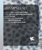 J.Hampstead Printed Luxury Giza Cotton Fabric for Men's Shirt - Tepchi Men
