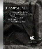 J.Hampstead Printed Luxury Giza Cotton Fabric for Men's Shirt - Tepchi Men