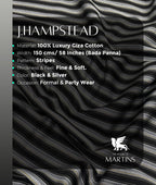 J.Hampstead Stripe Luxury 2 Ply Cotton Fabric for Premium Men's Shirt - Tepchi Men