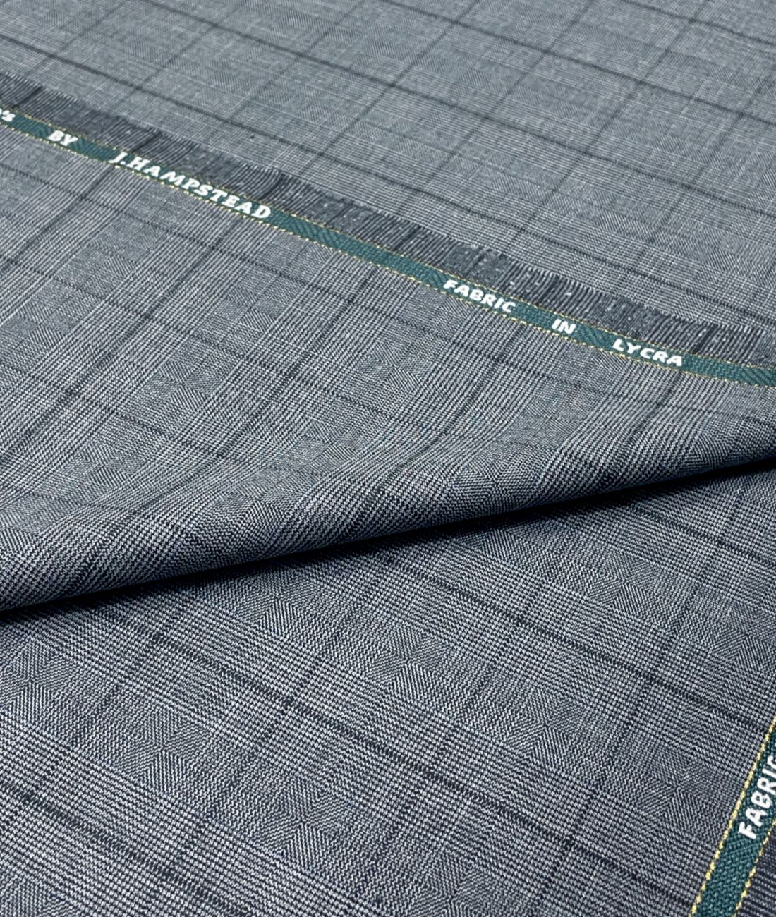 J.Hampstead Super 100's Counts Lycra Checkered Suiting Fabric for Suits & Pants - Tepchi Men