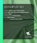 J.Hampstead Ultra Luxury 2 Ply Giza Cotton Men's Unstitched Fabric - Tepchi Men