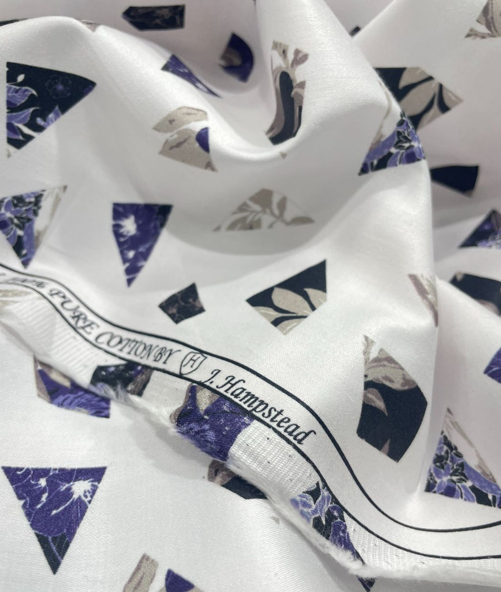 J.Hampstead White Exotic Ultra Luxury Giza Cotton Fabric for Shirt - Tepchi Men