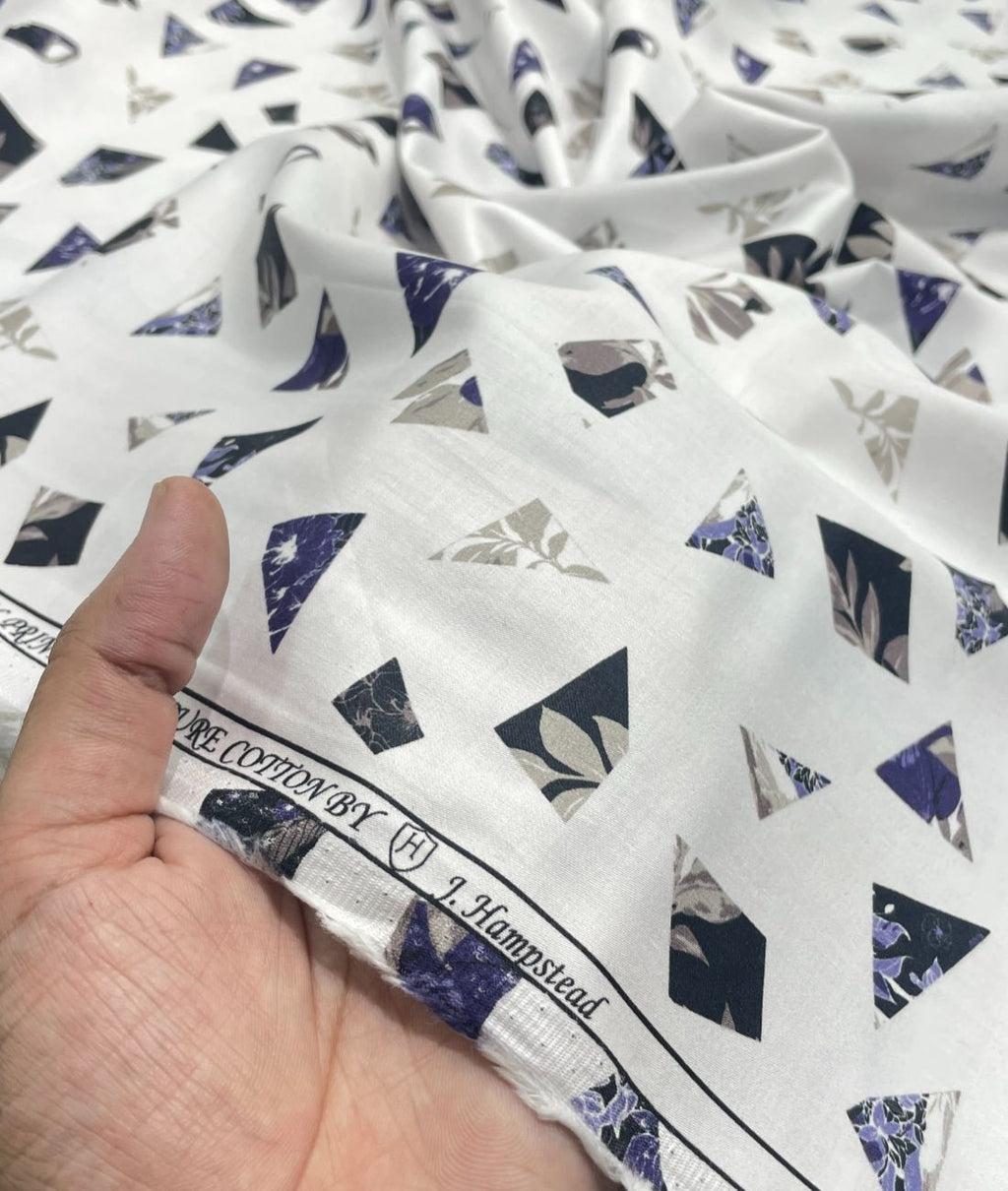 J.Hampstead White Exotic Ultra Luxury Giza Cotton Fabric for Shirt - Tepchi Men