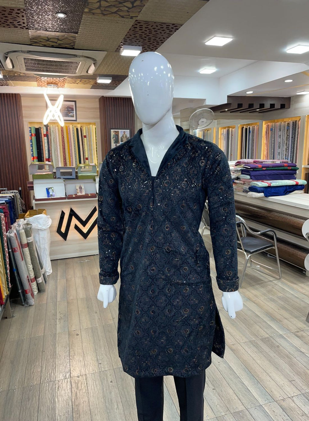 Kartik Aryan Inspired Heavy Embroidered Open Neck Kurta - Tepchi Men