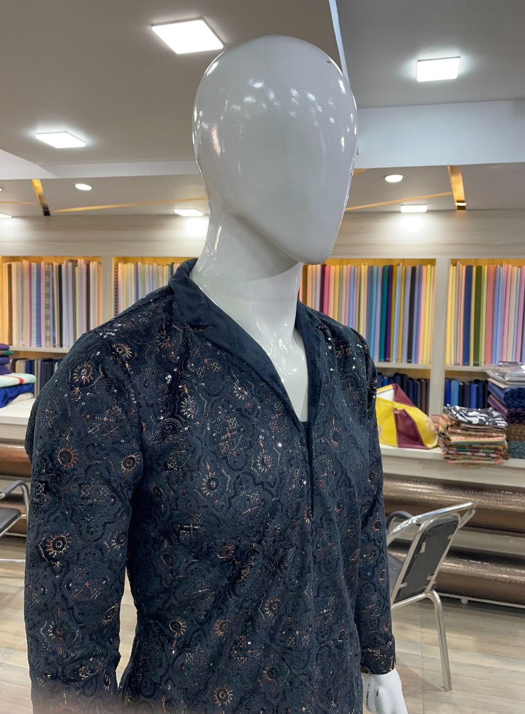 Kartik Aryan Inspired Heavy Embroidered Open Neck Kurta - Tepchi Men
