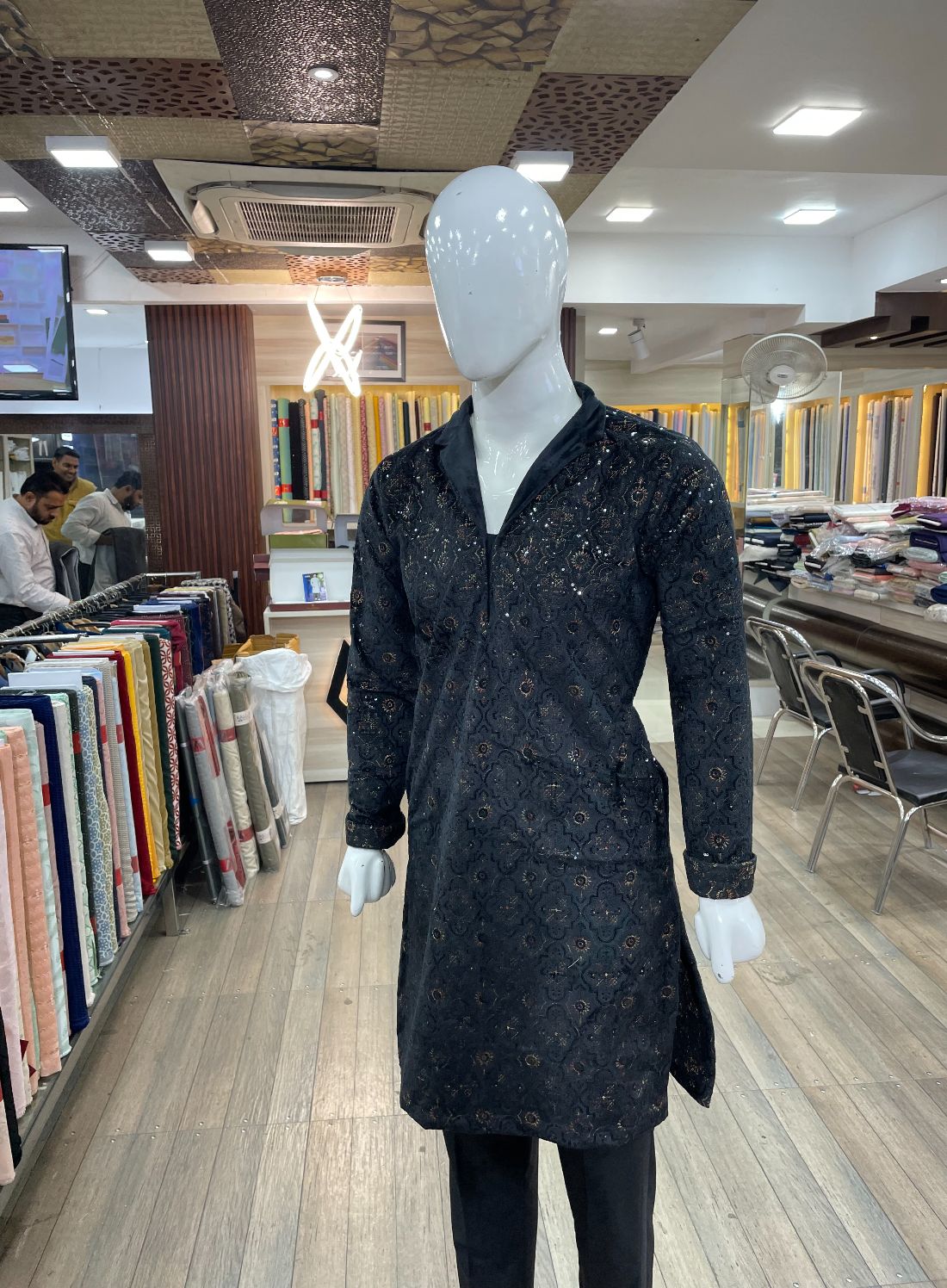 Kartik Aryan Inspired Heavy Embroidered Open Neck Kurta - Tepchi Men