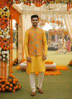 Kurta Sadri Outfit for Haldi Ceremony - Tepchi Men