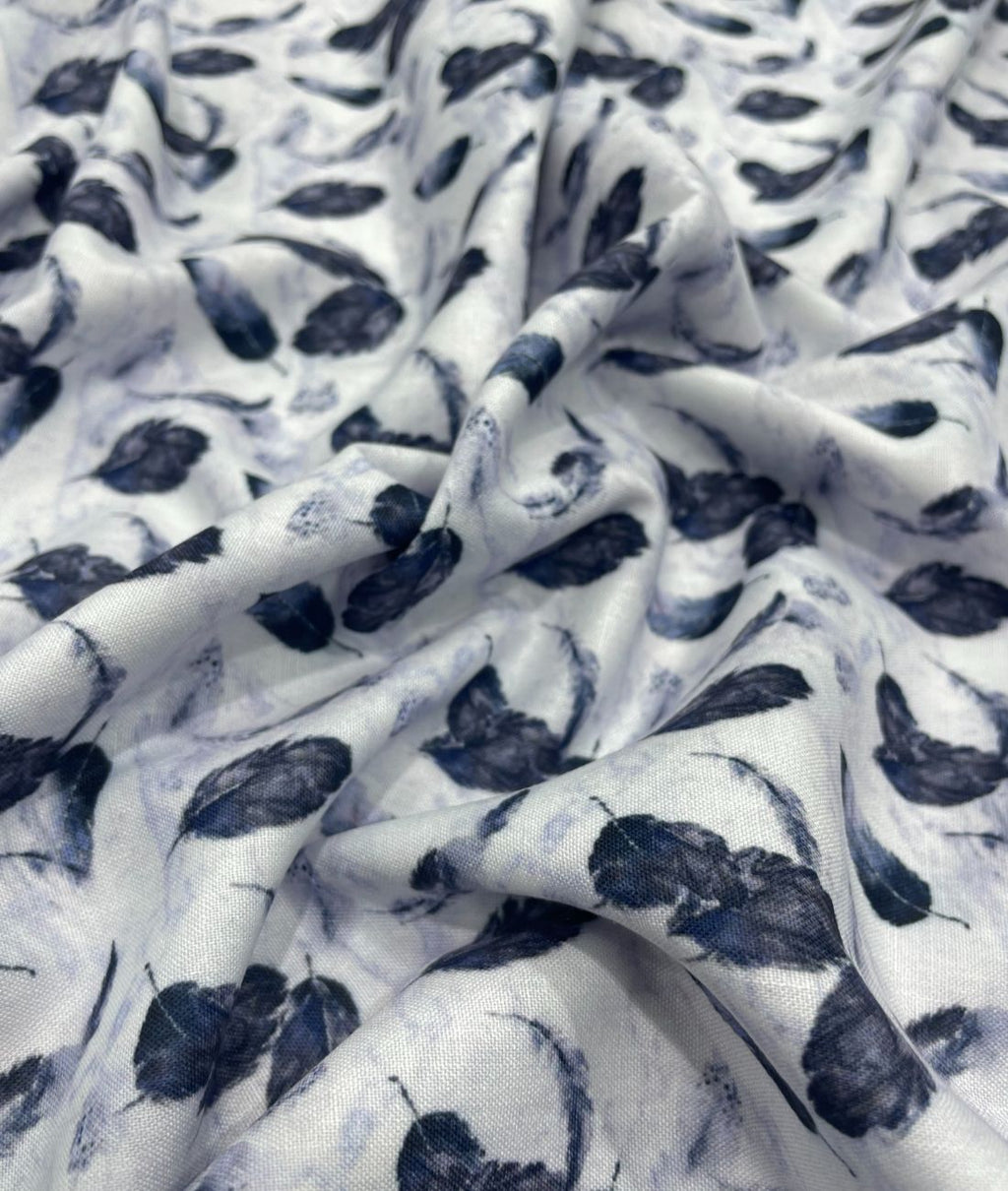 Leafy Serenity Printed Anti Wrinke Cotton Fabric for Men's Shirts & Kurta - Tepchi Men