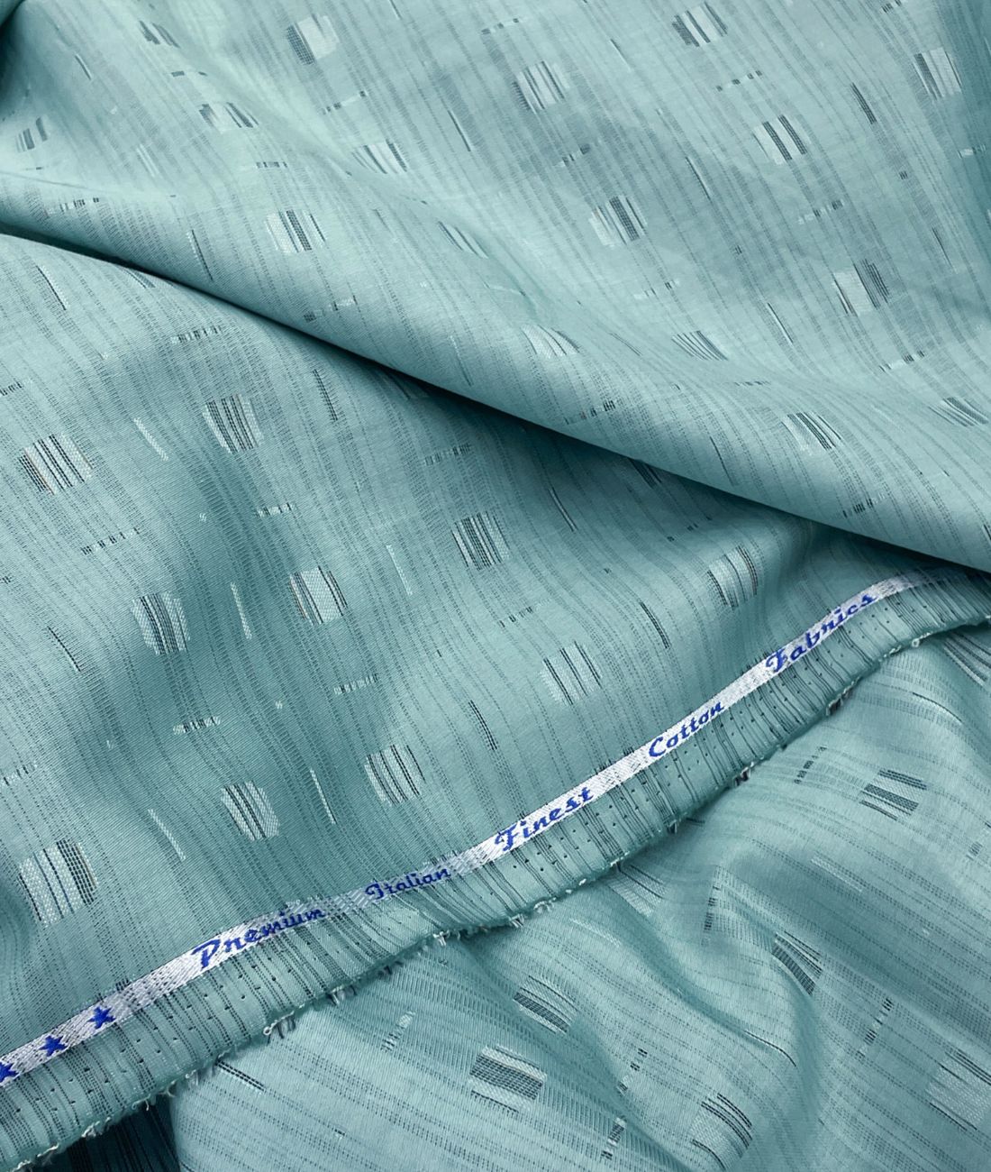 Light Turquoise Giza Cotton Fabric for Shirt & Kurta - Tepchi Men