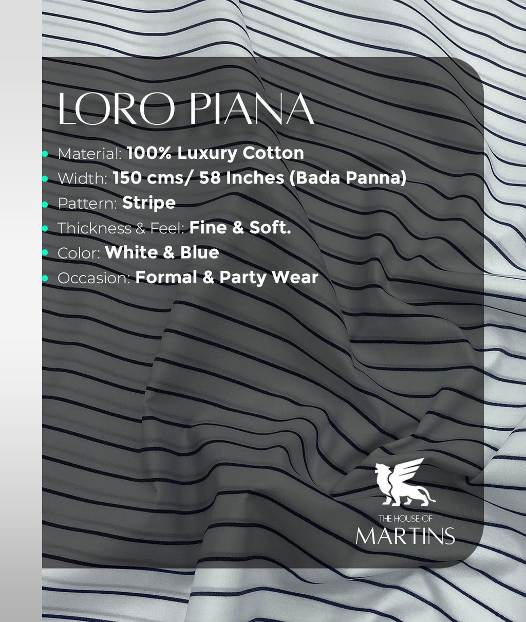 Loro Piana Stripe Old Money Premium Cotton Shirt Fabric - Tepchi Men