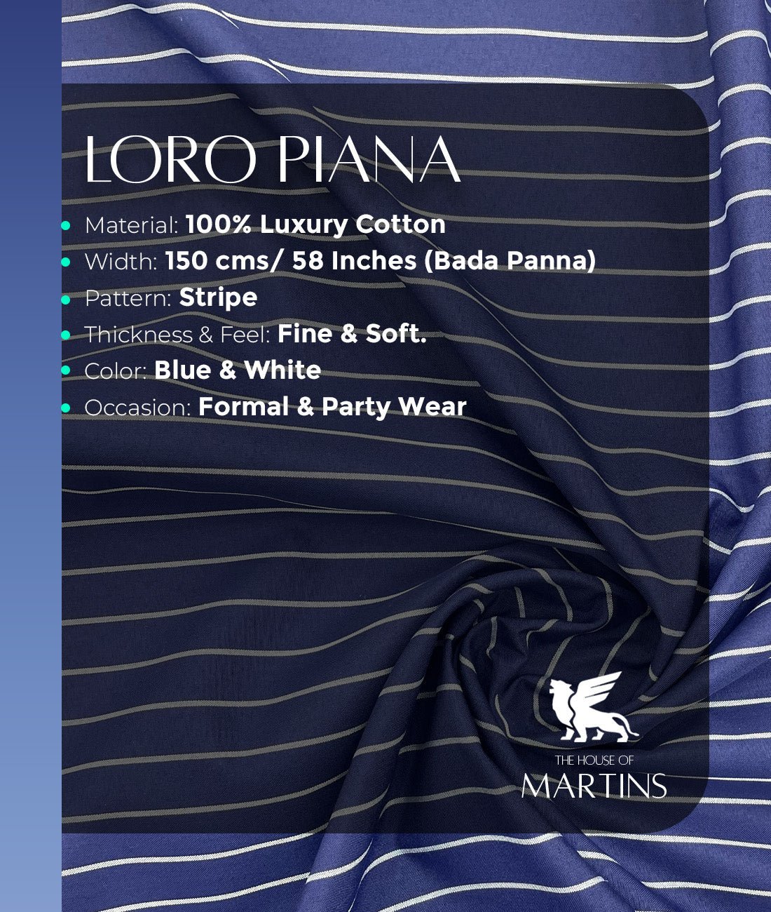 Loro Piana Stripe Old Money Premium Cotton Shirt Fabric - Tepchi Men
