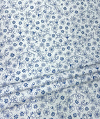 Loro Piana White Floral Printed Shirt Fabric for Men's Shirt - Tepchi Men