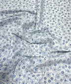 Loro Piana White Floral Printed Shirt Fabric for Men's Shirt - Tepchi Men