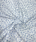 Loro Piana White Floral Printed Shirt Fabric for Men's Shirt - Tepchi Men