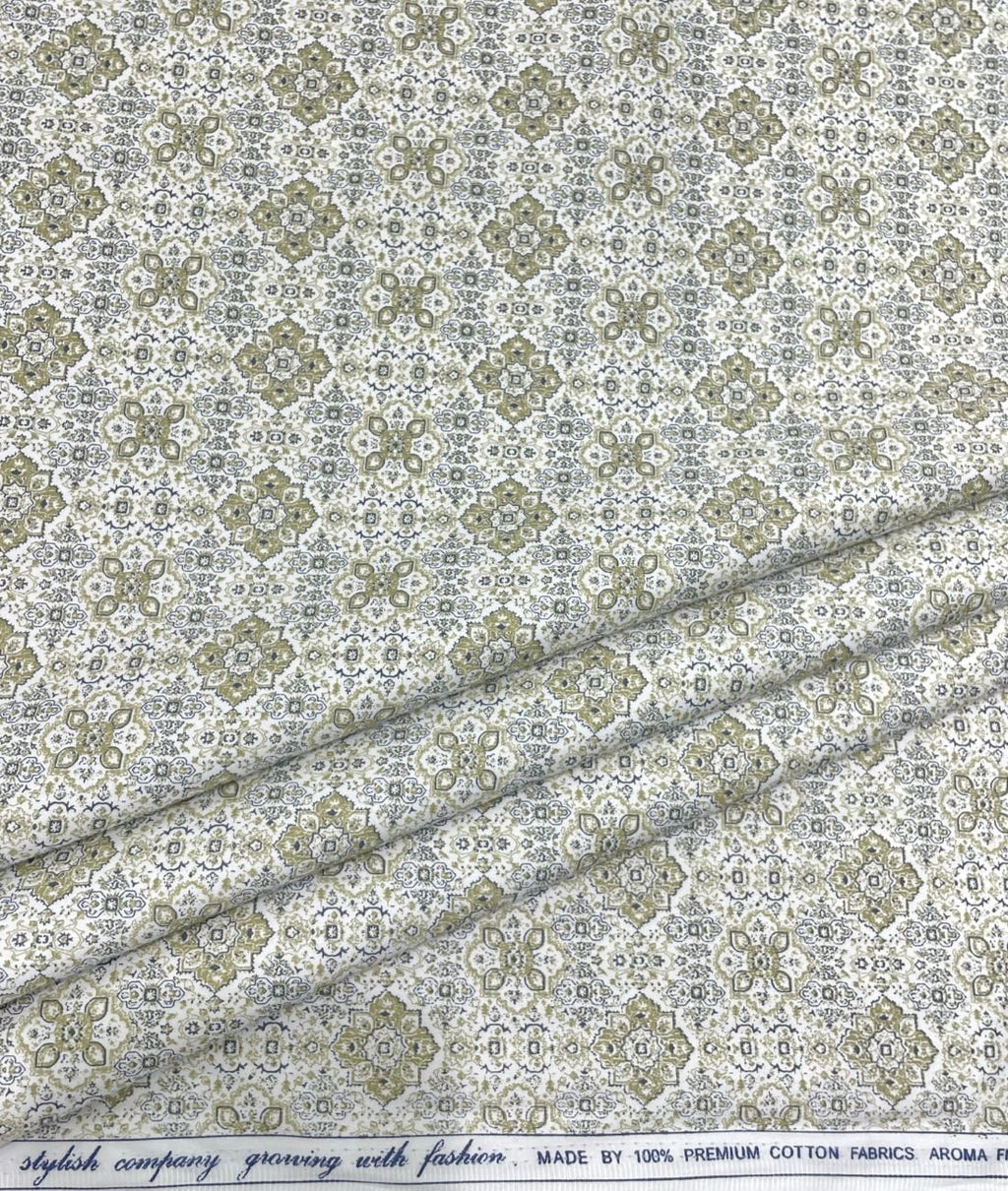 Luxury Paisley Printed Giza Cotton Fabric for Men's Shirt - Tepchi Men