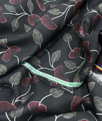 Noir Petal Printed Anti Wrinke Cotton Fabric for Men's Shirts & Kurta - Tepchi Men