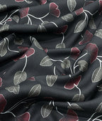 Noir Petal Printed Anti Wrinke Cotton Fabric for Men's Shirts & Kurta - Tepchi Men